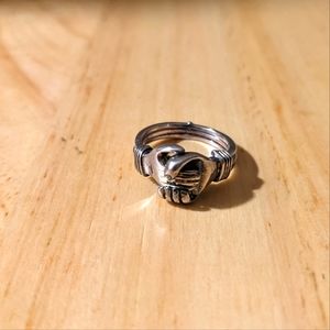 Connected three part ring